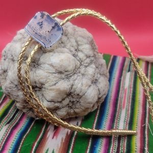 Blinged Gold & Polished Stone Western Bolo